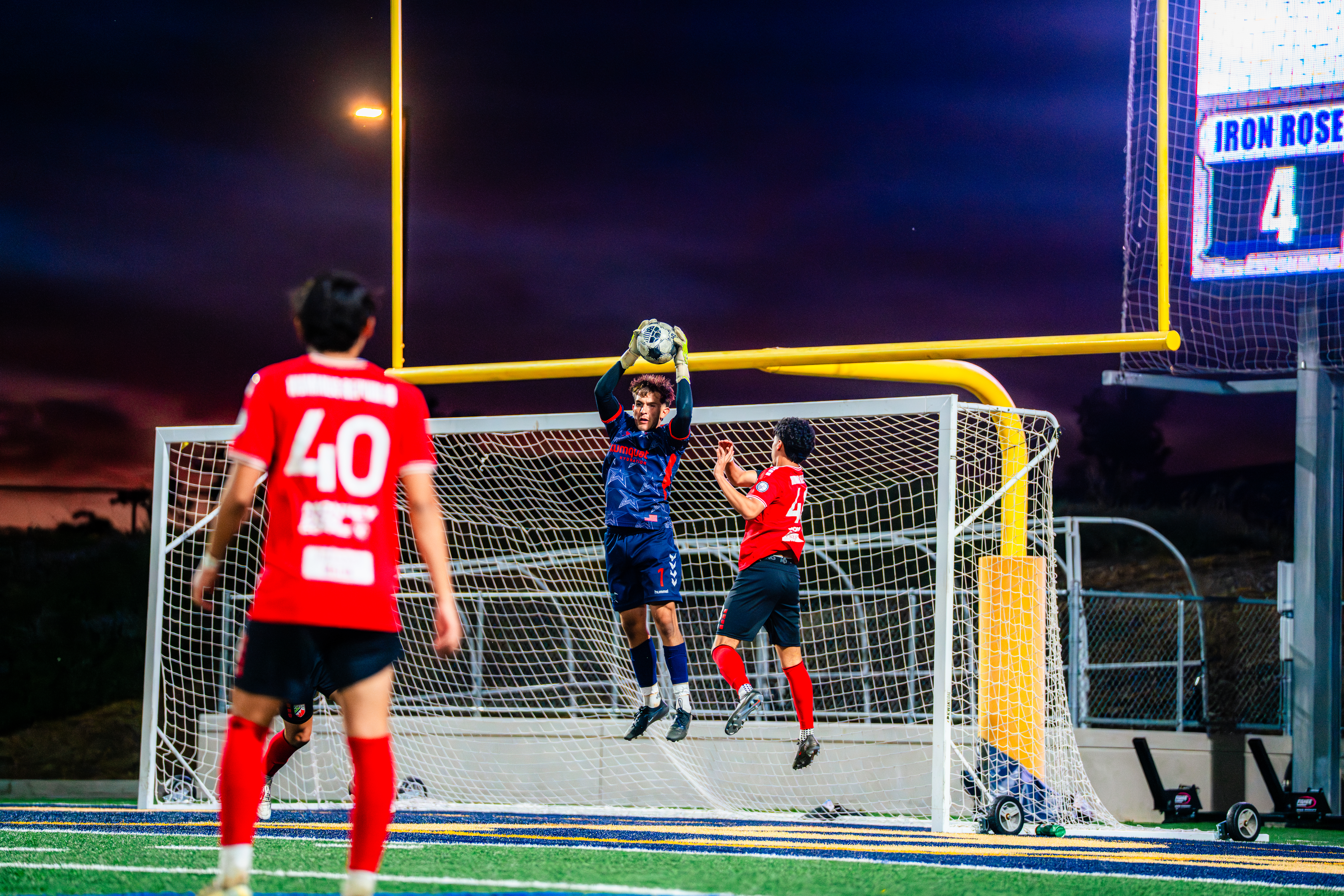 Lucas Bost commanding the box for Iron Rose FC